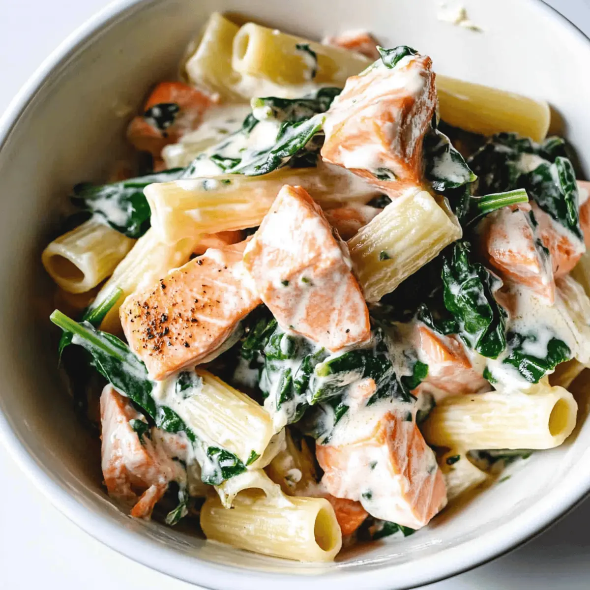 Salmon Spinach Pasta