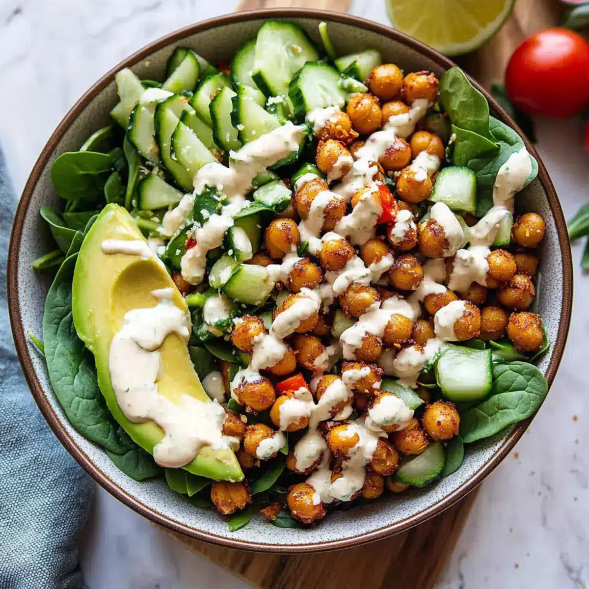 Crispy Chili Lime Chickpea Salad