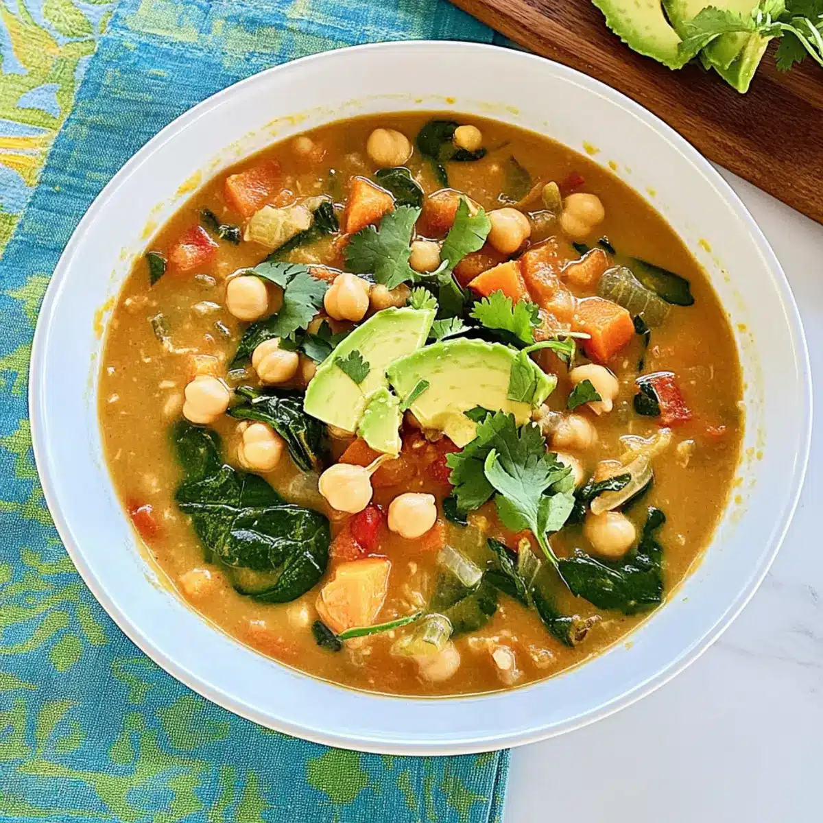Sweet Potato, Chickpea & Coconut Soup