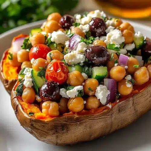 Mediterranean Stuffed Sweet Potatoes