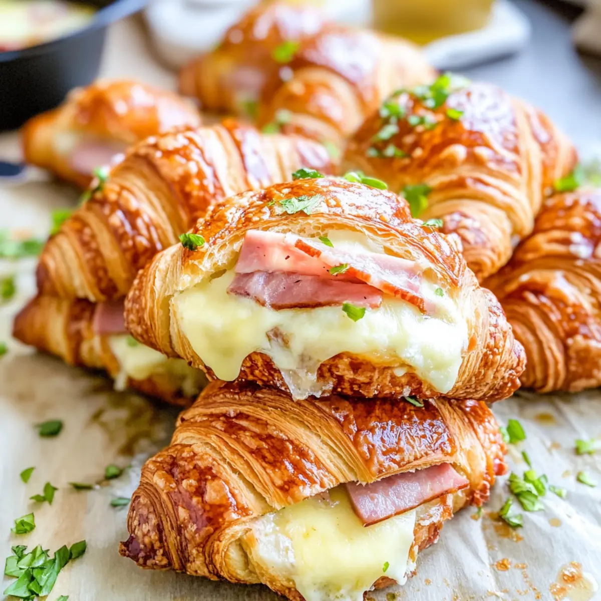 Baked Ham and Cheese Croissants