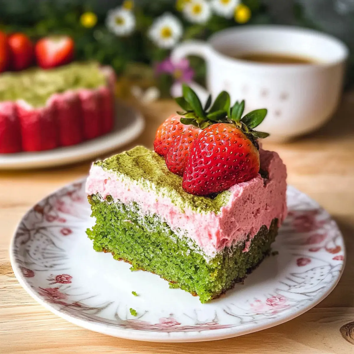 Strawberry Matcha Latte Cake