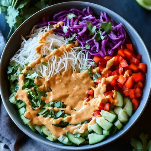 Spring Roll Salad with Peanut Sauce