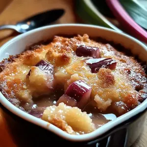 Baked Sticky Rhubarb Pudding