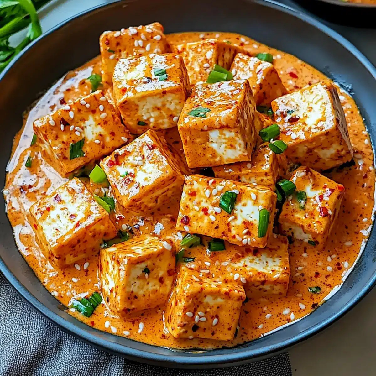 Spicy Tofu with Creamy Coconut Sauce