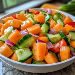 Fresh Cantaloupe & Cucumber Salad