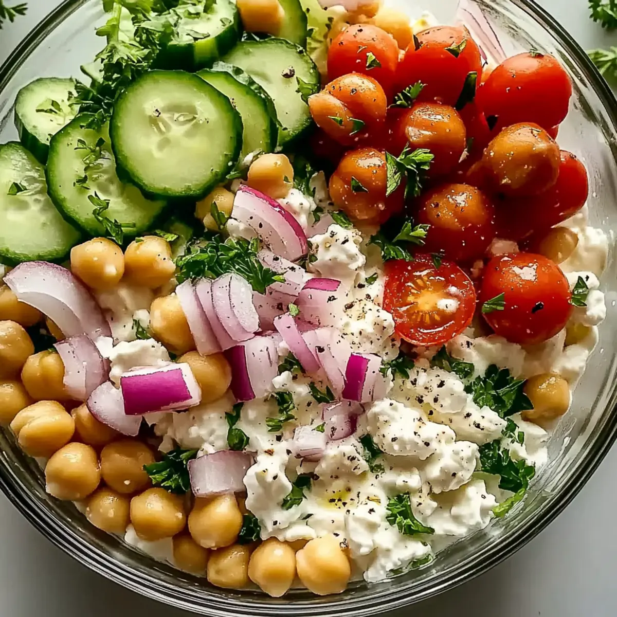 Cottage Cheese Chickpea Salad