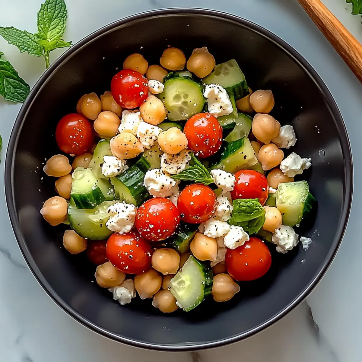 Cottage Cheese and Chickpeas Salad