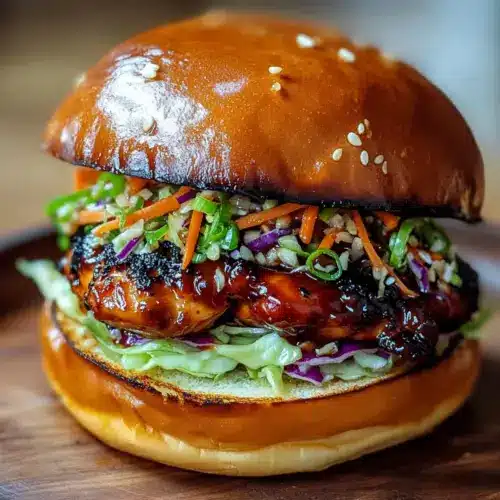 Korean BBQ Chicken Sandwich with Cabbage Slaw