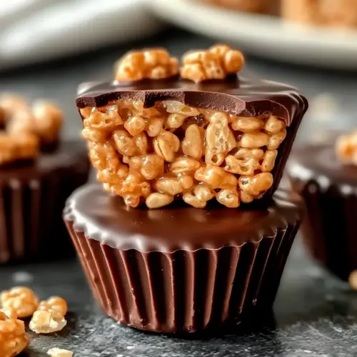 Chocolate Peanut Butter Rice Krispie Cups