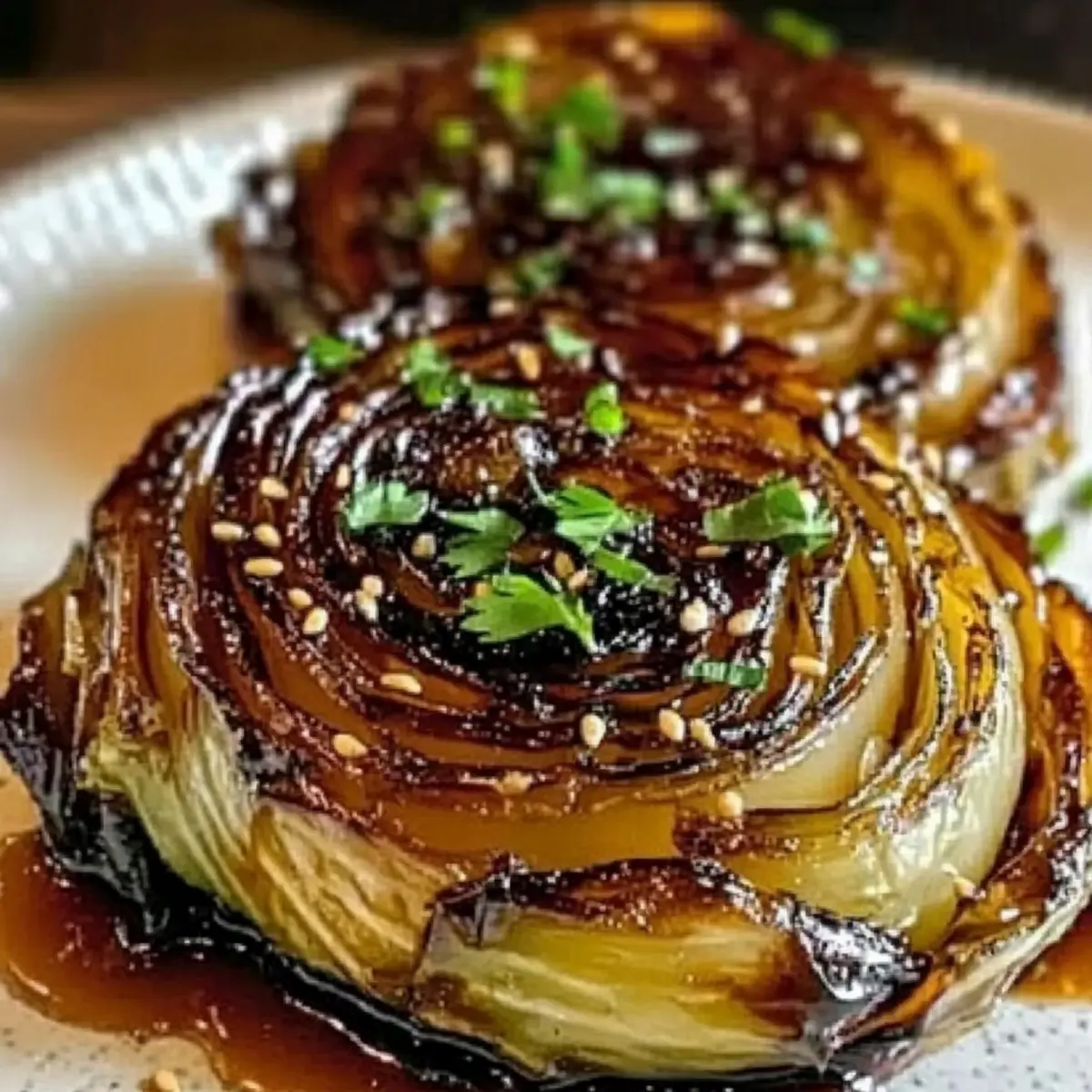 Honey Balsamic Cabbage Steaks