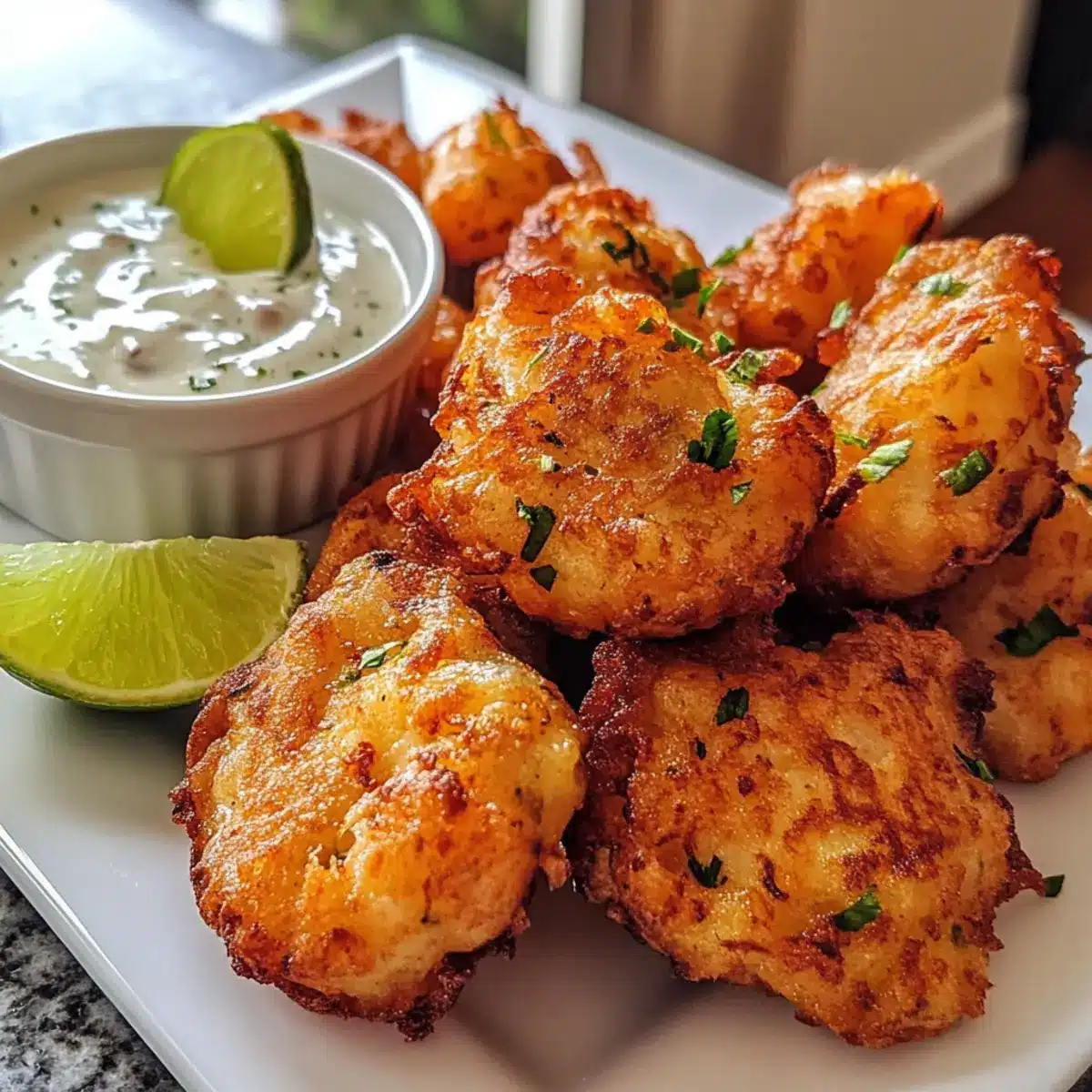 Shrimp Fritters with Lime Mayonnaise
