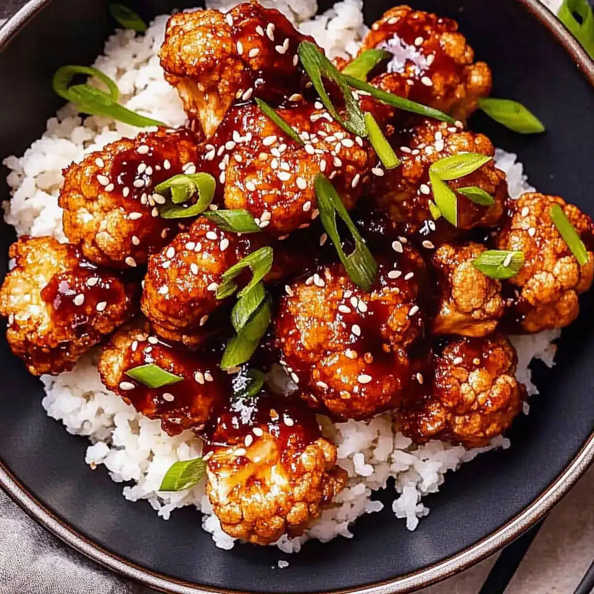 Air-Fried Korean Cauliflower with Sticky Gochujang Sauce