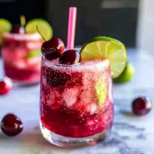 Honey Sweetened Fresh Cherry Limeade